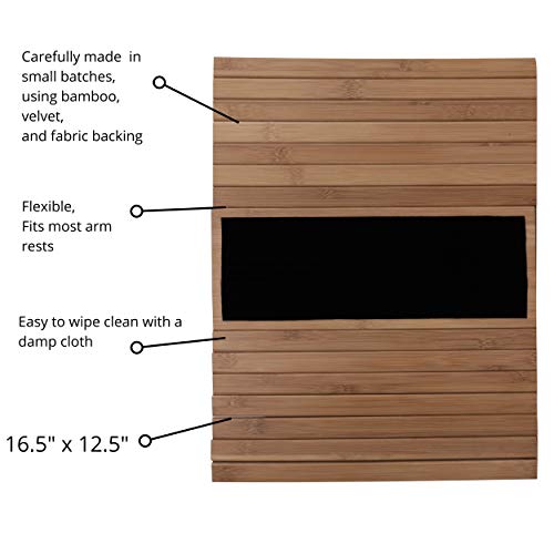 Nord Eagle Bamboo Sofa Arm Tray Table Arm Rest Protector Universal Drink Holder Side Table Couch Remote Caddy #TOP5