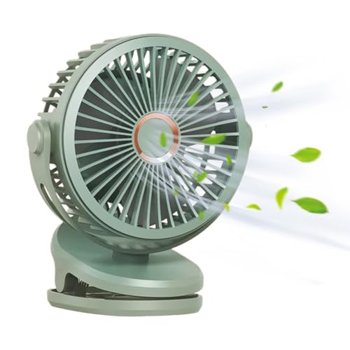 Clip portátil en el ventilador, clip en el ventilador recargable - Pequeño ventilador portátil recargable,Refrigerador silencioso con 4 velocidades, soplador ajustable de 720 grados rotab
