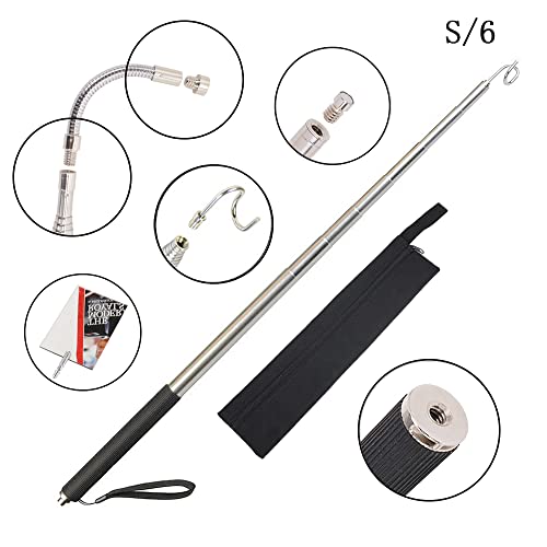 Emilypro Telescopic Metal Pickup Tool With Hook Magnetic Pick-Up Pole Wire Fish Stick Pocket Telescoping Magnetic Grabbers Telescopic Extension Pole #TOP1