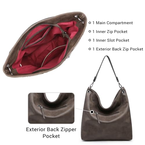 Image of Large Hobo Bags for Women Designer Crossbody Shoulder Purses PU Leather Tote Handbags with Wallet | Large