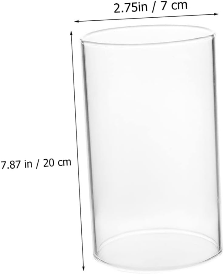 VALICLUD Windproof Candle Shade Cylindrical Glass Holder for Tealights Desktop Decor and Romantic Atmosphere Open Ended Design
