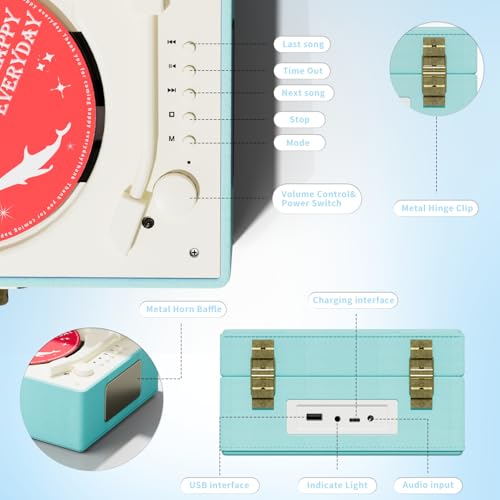 Yintiny Time Music Box CD Player (Blue)