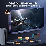 HDMI Switch 3 in 1 Out 4K@30Hz, avedio links 3 Port HDMI Switch with Remote support 4K@30Hz, HDCP 1.4, UHD, 3D, Auto-Switch for PS5/4 Xbox Fire Stick - Image 3