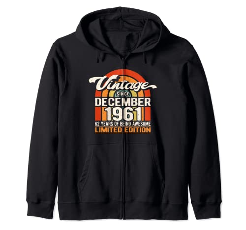 62 Years of Awesome Vintage Diciembre 1961 - Cumpleaños 62 Sudadera con Capucha