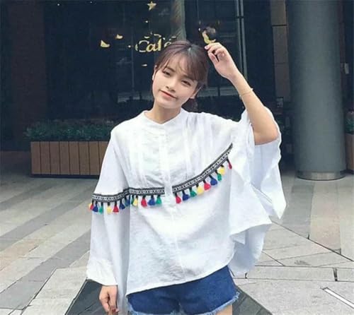 Ruban de dentelle au mètre avec franges en soie et pompons pour couture