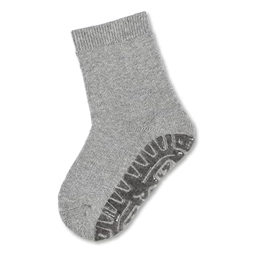 Sterntaler Calcetines con suela de goma antideslizante, Edad: 9-18 meses, Talla: 20, Gris claro (Plata moteada)