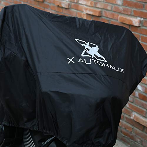 X AUTOHAUX Motocykl półpokrywa czarny wodoodporny kurz przeciwdeszczowy ochrona UV L