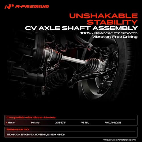 A-Premium CV Axle Shaft Assembly Compatible with Nissan Murano 2015 2016 2017 2018 2019, FWD, Front Right Passenger Side, Replace# 391005AA0A, 391005AA5A by A-premium - Image 2