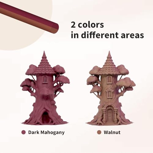 Image of Reprapper Dual-Tone Wood PLA Filament 1.75mm, Dark Mahogany & Natural Blend with Real Wood Fiber, Specialty 3D Printer Material for Realistic Prints, 1000g
