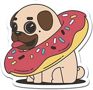 MightySkins Donut Pug 48" Peel and Stick Wall Art Removable Cute Stylish Funny Cartoon Dorm Room Decor Sticker Vinyl Wall Decals