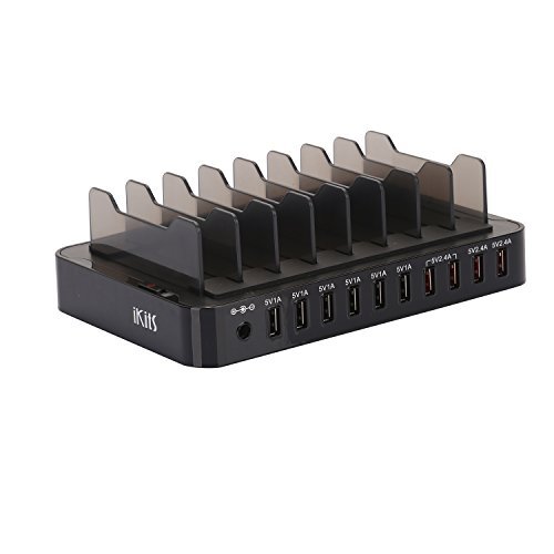 Multiple USB Charging Station,IKITS [CE Listed] 10-Port 13.2A 66W Phone Charger Hub Multiple