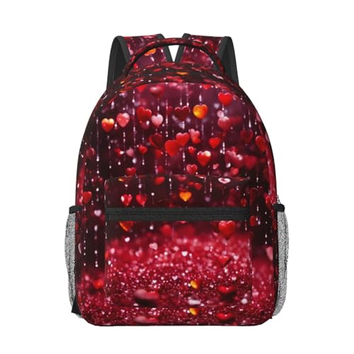Sac à dos ordinateur portable noir à imprimé cœur abstrait et bagage cabine
