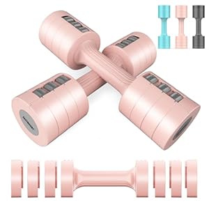 EAST MOUNT Adjustable Hand Dumbbell for Women 5lb Dumbbells Set of 2, 4 in 1 Small Dumbbell Set Each 2lb 3lb 4lb 5lb Free Weights