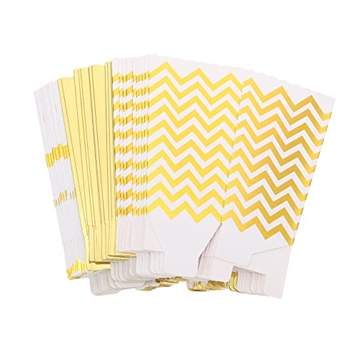 FUNOMOCYA 36Pcs Chic Foil Popcorn Boxes Elegant Party Popcorn Containers for Weddings Birthdays and Events Stylish Snack Boxes for Celebrations