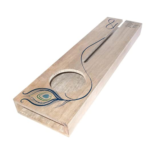 Miniatura 2 de Personalized Wine Caddy, Custom Wood Serving Tray, Peacock Feather Design - Gift for 5th Anniversary, Wedding, Engagement, Housewarming, Birthday,