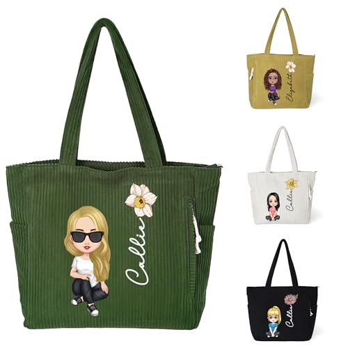 Bolso Tote de Pana Personalizado para Mujer miniatura 1