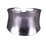 Breite: 15mm NicoWerk Damen Silberring Schlicht aus 925 Sterling Silber Breit Matt Gebürstet Gewölbt Verstellbar Offen SRI591