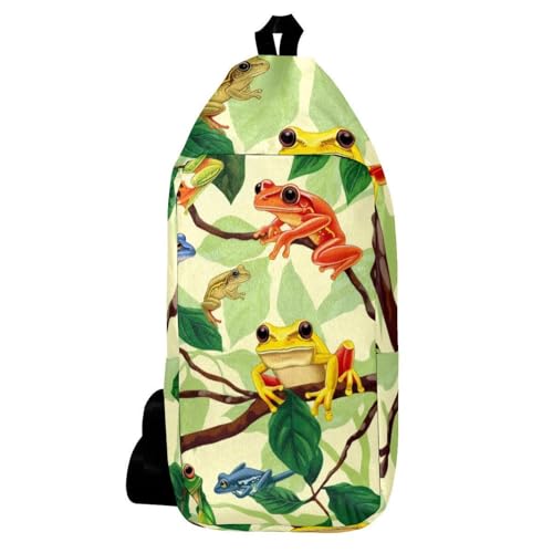 Sac à dos à bandoulière grenouilles au design multicolore