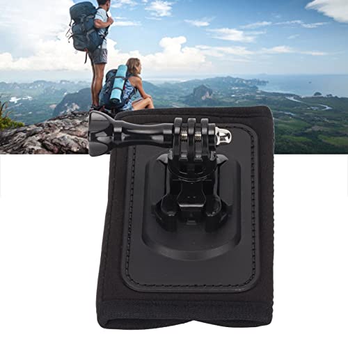 Montagem de grampo de câmera de ação, clipe de mochila de câmera de rotação de 360 ​​graus preto par