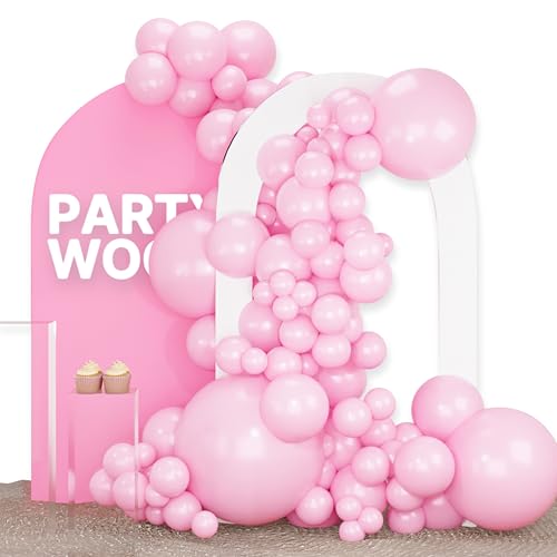 Image of PartyWoo Baby Pink Balloons 100 pcs Different Sizes of 36 18 12 10 5 Inch Pastel Pale Light Pink Balloons Arch Kit Garland for Baby Shower Gender Reveal Birthday Princess Party Decorations Pink-Q05