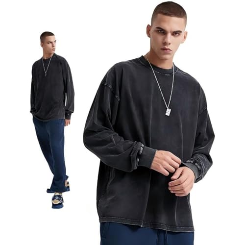 T-shirt vintage lourd 310g en coton lavé de qualité premium pour homme