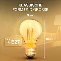 greenandco 4x E27 LED Vintage Glühbirne A60 gold 2W 65lm 1800K – Ansicht 3