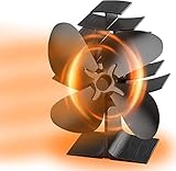 Heat Powered Wood Stove Fan with 4-Blade,Ultra Quiet Fireplace Wood Burning Eco-Friendly Fan Efficient Heat Distribution (XL)