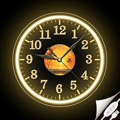 Neon Wall Clock Modern Light Up 10 inch Neon Sign,DIY Assembly Silent Warm White Clocks for Living