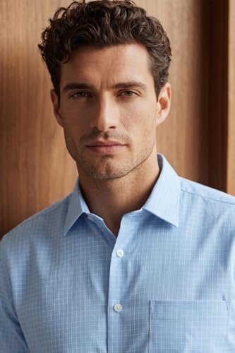 Image of Louis Philippe Men's Slim Fit Easy to Iron Everyday wear Premium Cotton Full Sleeve Textured Formal Shirt