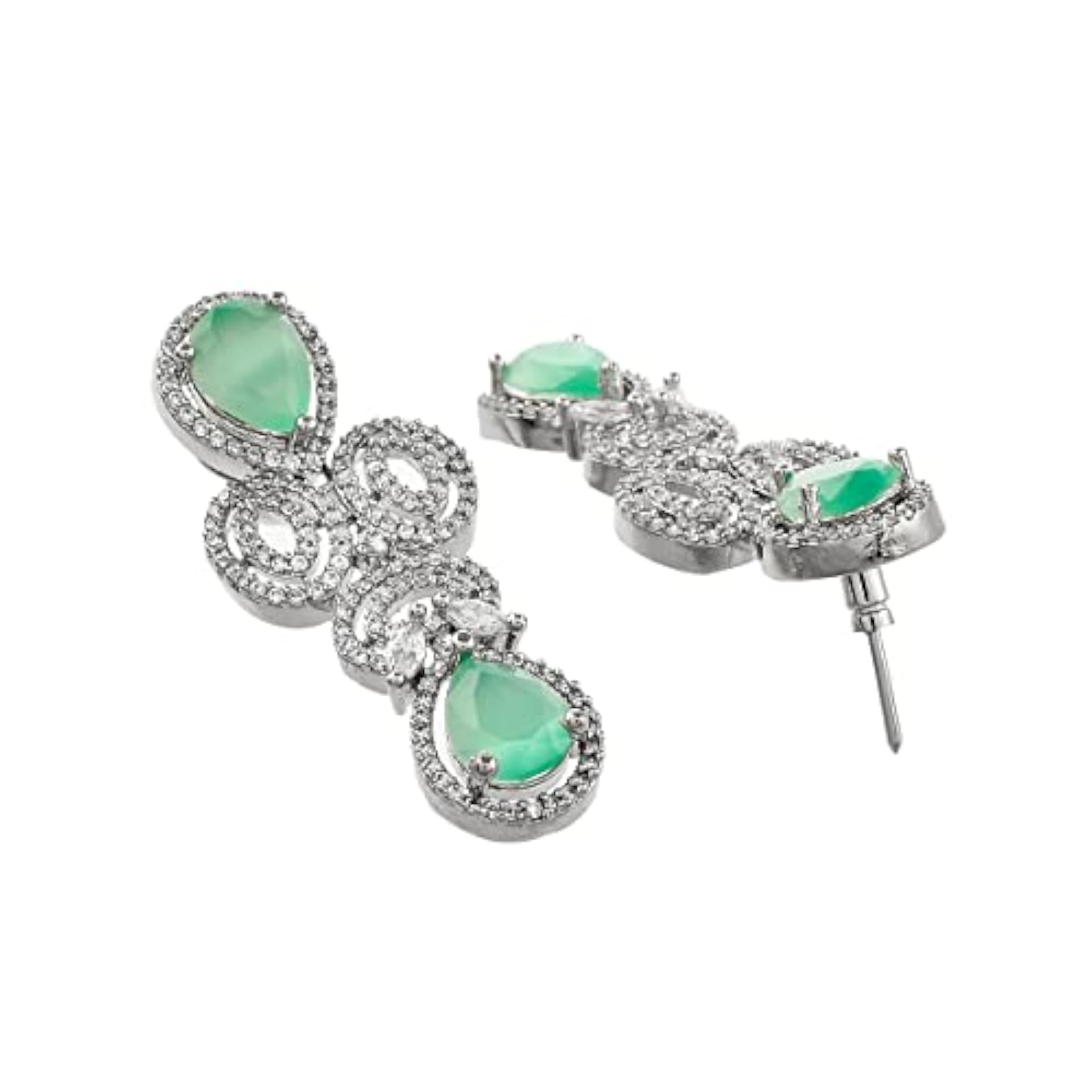 Sparkling Elegance Green Zircons Jewellery Set, Gift for Her