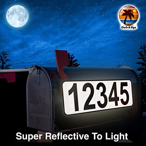 Curb-N-Sign, Super Reflective Horizontal Sticker, Custom Address Sticker, Mailbox, House, Business (Pack Of 1 (3 X 10 Inch), Green) #TOP1