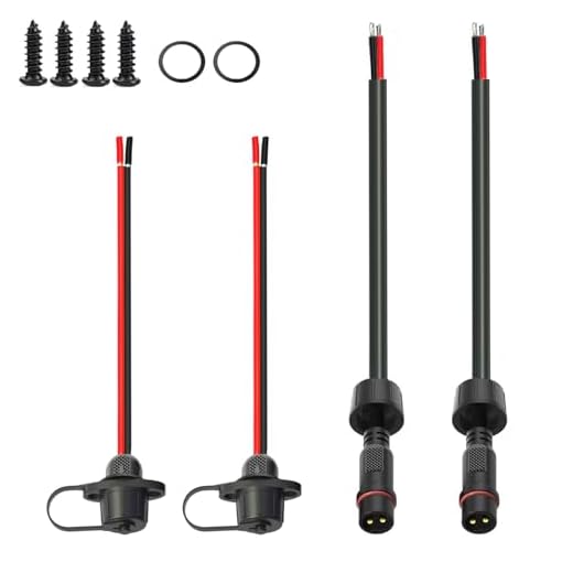 ZHOFONET 2 Polig Wasserdichter Stecker Kabel Steckverbinder,16 AWG Auto Elektrischer Kabelverbinder mit Ohrplatte Installationsart,Verbindungsstecker für Auto, Boot, LED-Streifen Lichter (2Pairs)
