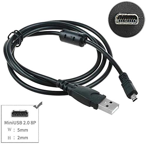 HQRP Cavo USB E Pellicola Protettiva LCD Per Fotocamera Panasonic DMC-LZ7, LZ8, TZ1, TZ2, TZ3, TZ4, TZ5 E Sony Alpha DSLR
