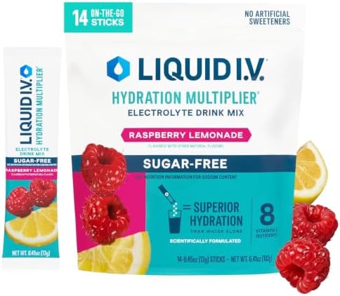Liquid I.V. Sugar Free Electrolytes, Raspberry Lemonade,14 Count