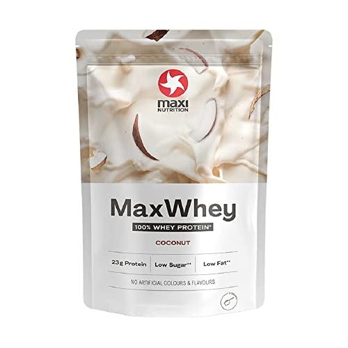 MaxiNutrition 100% Whey Premium-Proteinpulver Kokosnuss 420g, ohne künstliche Aromen, Eiweißpulver aus 100% Molke, ergibt 14 Protein-Shakes à 23g Eiweiß, low carb, inkl. Vitamin B6 Cover