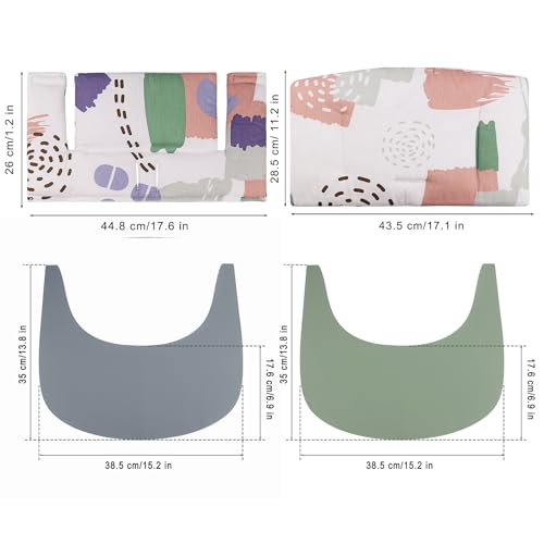 Image of for Tripp Trapp High Chair Cushion, Comfortable for Tripp Trapp High Chair Cushion, with Two High Chair Placemat, for Tripp Trapp Cushion Set Makes It More Comfortable for Baby (Light Color Print)