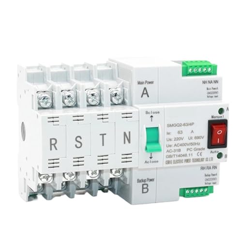 Interrupteur de transfert automatique ATS 4P 32A pour sécuriser l'alimentation domestique AC 400V
