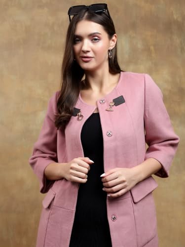Image of KOTTY Womens Cotton Blend Standard Length Elegant Style Coat - Classic Style with Modern Detailing