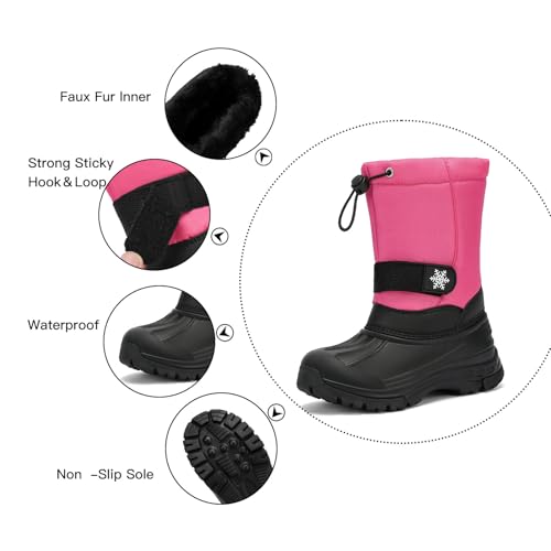 koppu Boys Girls Snow Boots Kids' Waterproof Snow Boots for Winter Slip Resistant Cold Weather Shoes2
