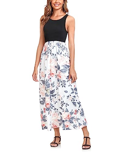 Image of Lacavocor Womens Summer Maxi Dress Tank Top Sleeveless Long Dresses