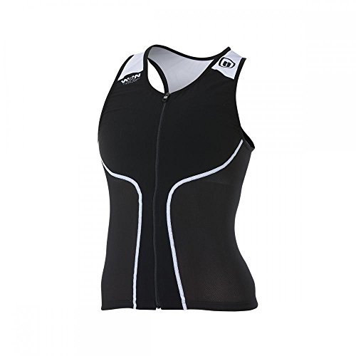 ZeroD iTop noir/blanc singlet triathlon respirant haut course à pied et cyclisme
