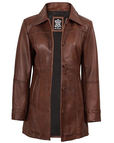 Decrum Leather Coats for Women - Carcoat Style Winter Fashion Womens Long Leather Jackets2