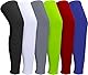 Vabrloy 3 Paar Kompressions-Beinmanschette,Sport Kompression Lange Beinmanschetten,UV Sonnenschutz Beinmanschetten für Radfahren,Laufen (Schwarz+Weiß+Blau+Rot+Fluoreszierend Grün+Grau)