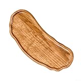 Linnkyfloa Vassoio ovale irregolare in legno – con finitura rustica per frutta, snack, dessert, cucina, tavolo da pranzo, decorazione, presentazione cibo