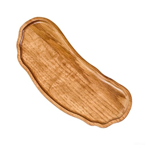 Linnkyfloa Vassoio ovale irregolare in legno – con finitura rustica per frutta, snack, dessert, cucina, tavolo da pranzo, decorazione, presentazione cibo