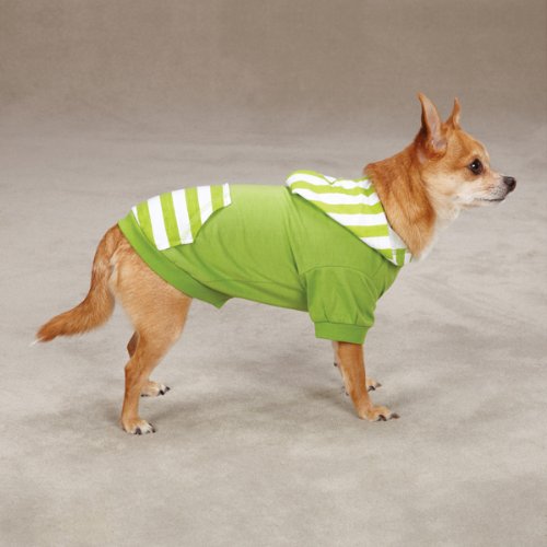 East Side Collection Polyester/Cotton Brite Stripe Dog Pullover, X-Small, 10-Inch, Parrot Green #TOP1