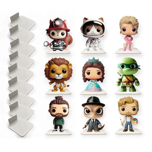 Tres Aristas - Pack 9 Soportes de Pared para Figuras y Miniaturas - Expositor para Colecciones - Estantes Flotantes de Fácil Instalación - Ideal para Exhibir Figuras de Colección - Nuevo Diseño
