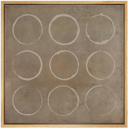 SIGNWIN Framed Canvas Print Wall Art Geometric Minimal Circle Spiral Pattern Abstract Shapes Illustration Modern Art Decorative Boho Relax/Zen for Living Room, Bedroom, Office - 24"" x24 Natural