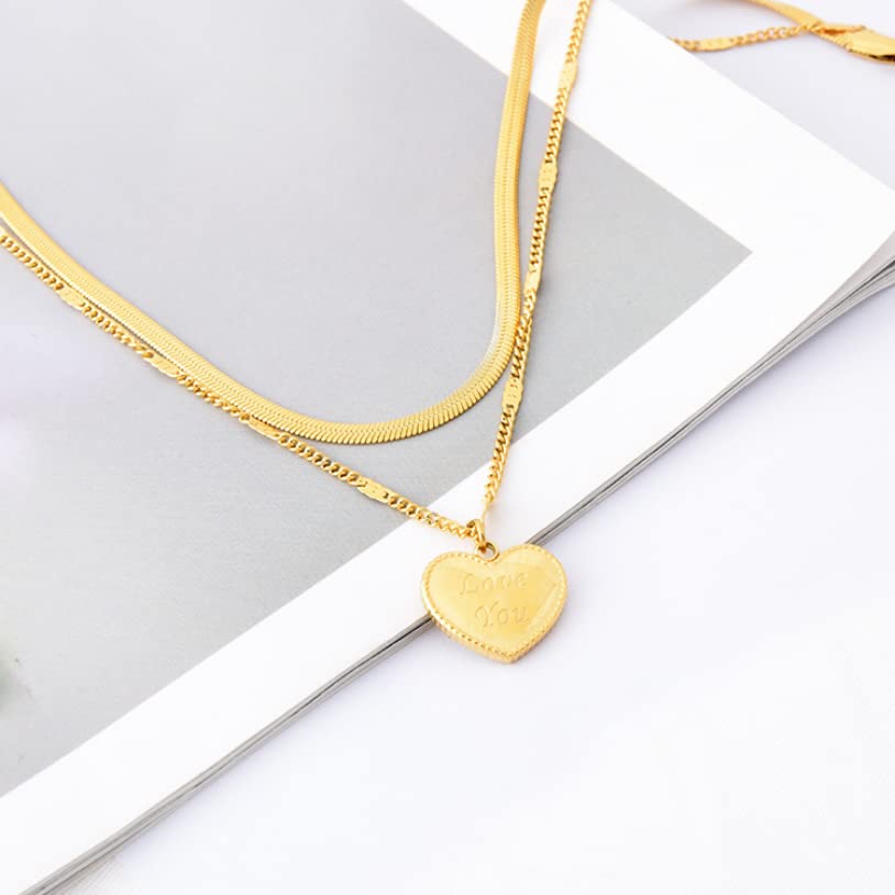 Tobillera/Tobilleras Moda joyería de Gama Alta Tallado Amor en Forma de corazón Encanto 2 Capas Serpiente Hueso Cadena Tobillera para Mujer Pulseras de Tobillo
