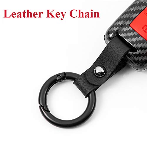 Sanrily 1Pcs For Mercedes-Benz Key Fob Cover,Carbon Fiber Pattern Full Protection Key Case Fit For Benz C E S M Cls Clk G Class Keyless Key Shell With Keychain Black #TOP3